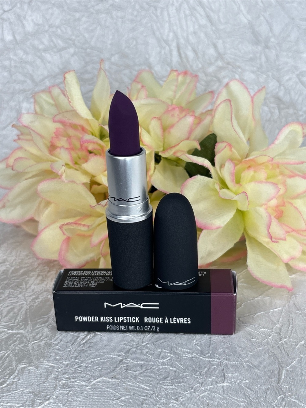 MAC Powder Kiss Lipstick - 919 P For Potent - Full Size New In Box Disc